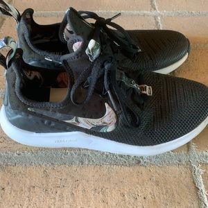 NikeFree Black with Hawaiian flower print